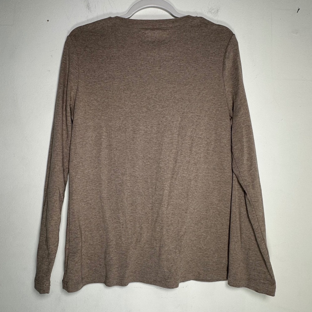 Sonoma Life Style Womens Everyday Tee Long Sleeve V-Neck Brown Heather L - Picture 6 of 7